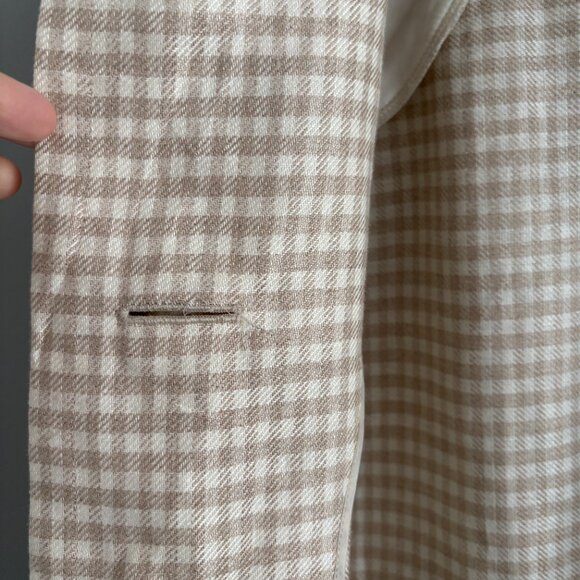 Vintage Givenchy Beige & Sand Gingham Cropped Jacket - Picture 7 of 13